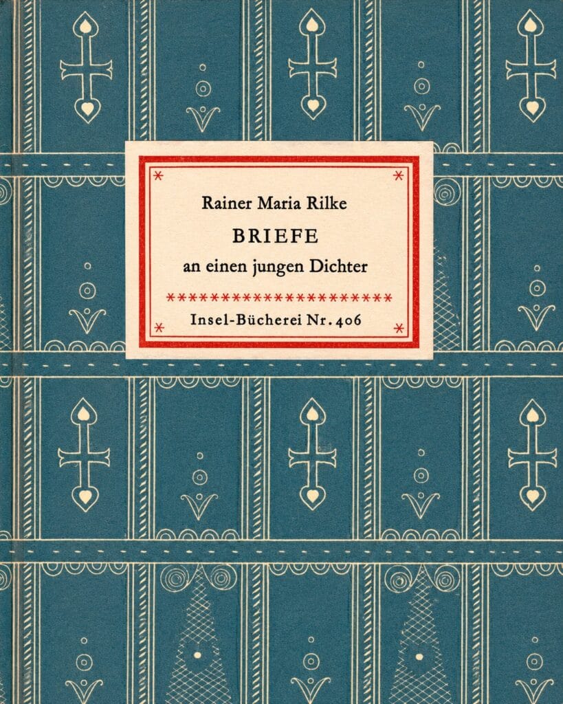Cover of a German Insel-Bücherei edition of Rainer Maria Rilke's Briefe an einen jungen Dichter, the collection of ten letters he wrote to the young officer cadet and aspiring poet Franz Xaver Kappus between 1903 and 1908.